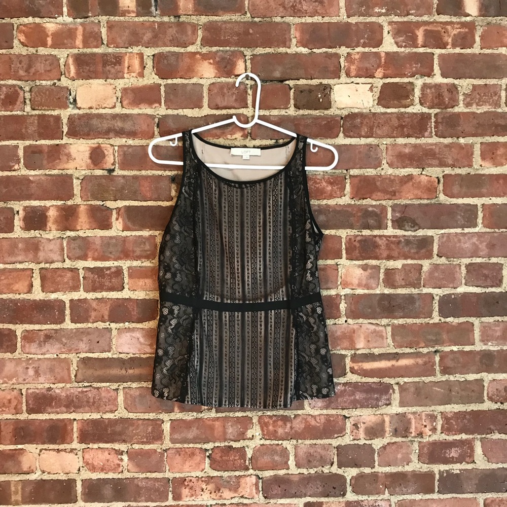 Ann Taylor Loft Lace Peplum Top